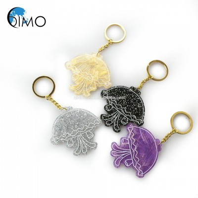 Big Jellyfish Shape Cellulose Acetate Key Chain with Custom Logo